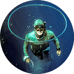 Profile picture of Patrick underwater with a bubble ring